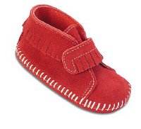 Ботиночки «Velcro»  с застежкой-липучкой спереди - цвет красный, замша / 1120