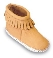 Ботиночки «Velcro» из оленьей кожи с задней застежкой - цвет натуральный / 1196